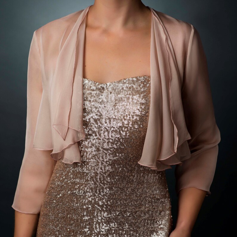 Chiffon Jacketshrug Wedding Bolero Wedding Guest Dress Etsy