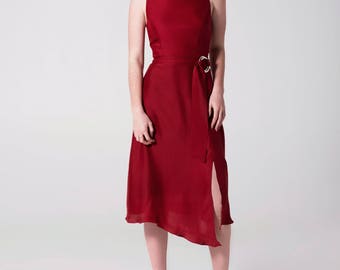 red bridesmaid dress, bridesmaid dress, bridesmaid dresses, knee length dress, midi dress, cocktail dress, formal short dress,