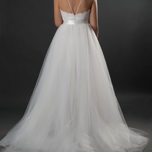 Long tulle skirt, Bridal tulle overskirt, wedding overskirt, detachable overskirt, bridal overskirt, bridal skirt, wedding dress image 2