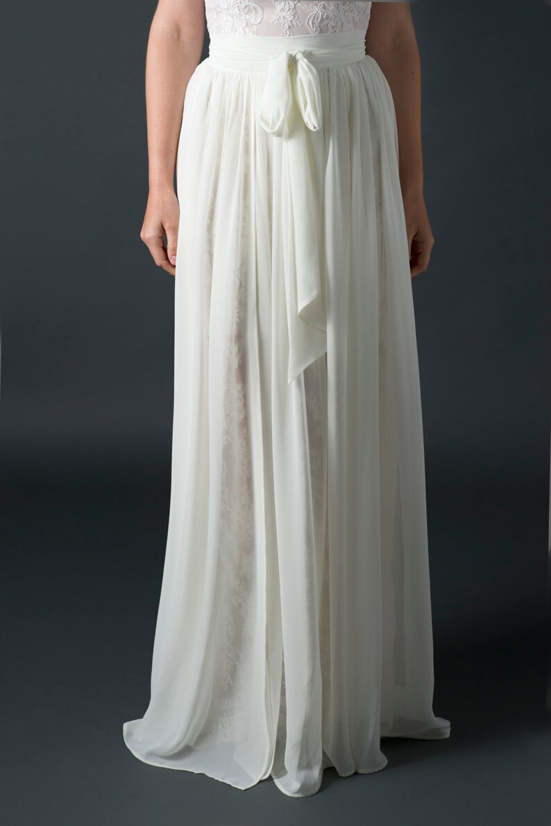 detachable bridal skirt