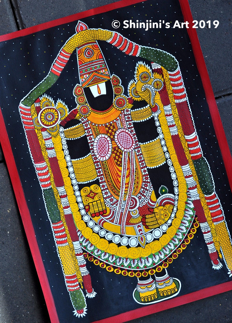 Tirupati Balaji indian Folk Art Kalamkari Etsy