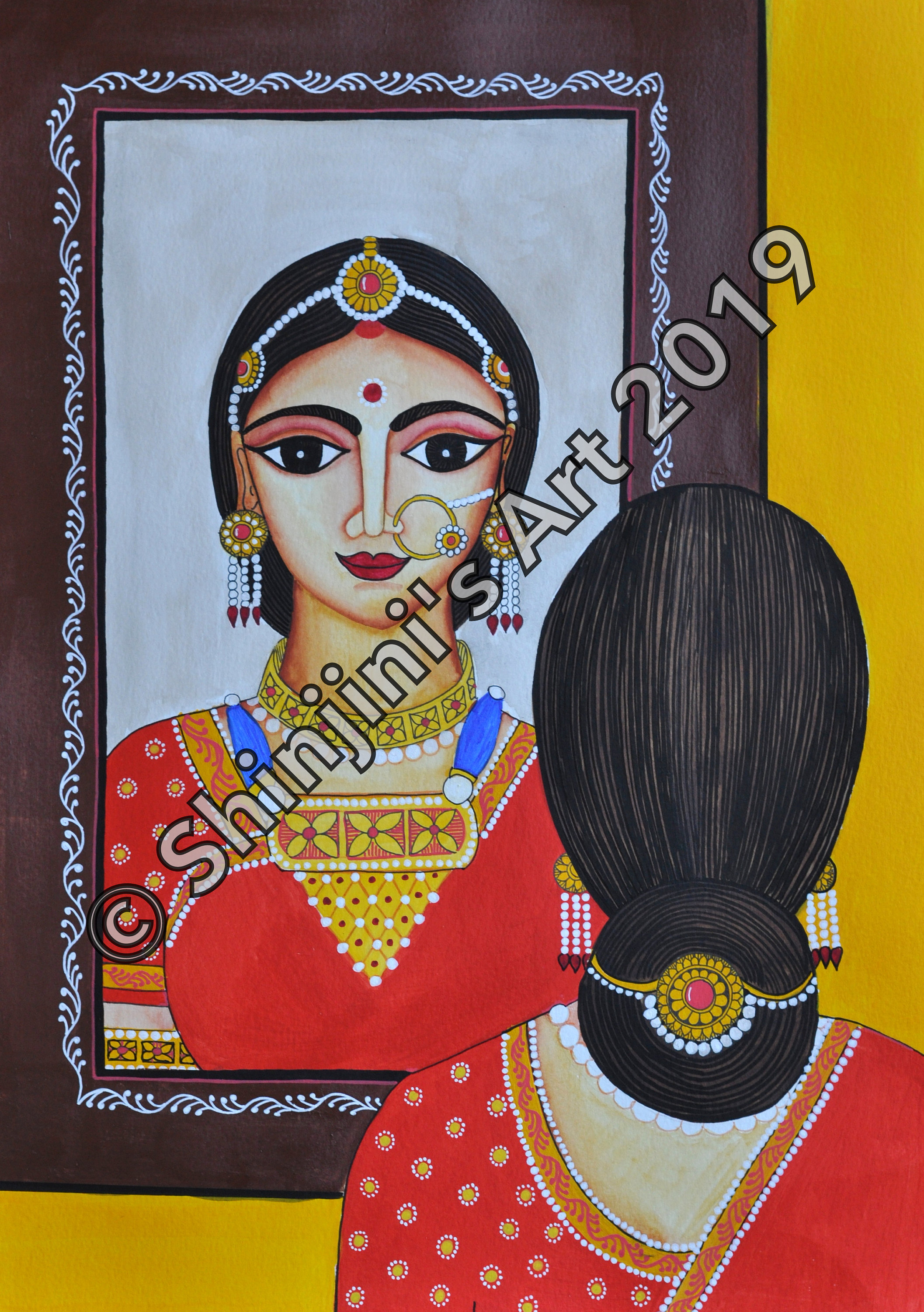 Lord Ganesh - Folk Art Painting by Avni Patel | Saatchi Art