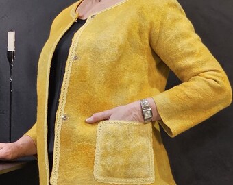 Vintage 1960s Sears Yellow Mens Sport Coat Sz 41 Jacket Peacock Revolution MOD 3 Buttons Very Good Condition Etsy