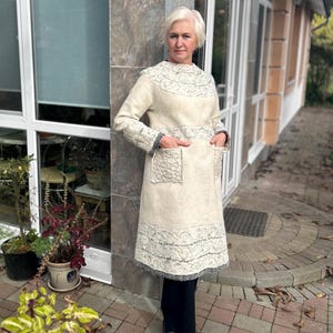 Felted Wool Long Coat: Handmade Merino Jacket, Wearable Art