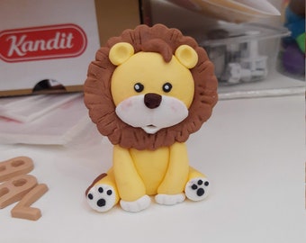 Lion Fondant Cake Topper Safari Dieren Toppers Leuke Lion Cake Topper Baby douche Cake Toppers Eerste Verjaardagstaart Topper Eetbare Topper