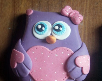Owl Cake Topper Fondant Cake Topper Boys and Girls Owl Cake Topper Birthday Cake Topper Handmade fondant cake topper Edible topper