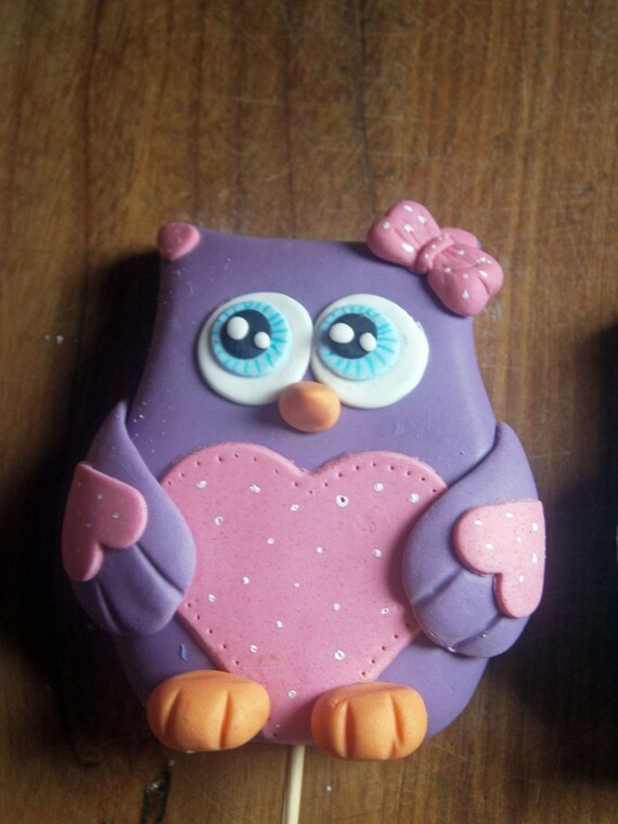 Owl Cake Topper Fondant Cake Topper Boys And Girls Owl Cake Etsy