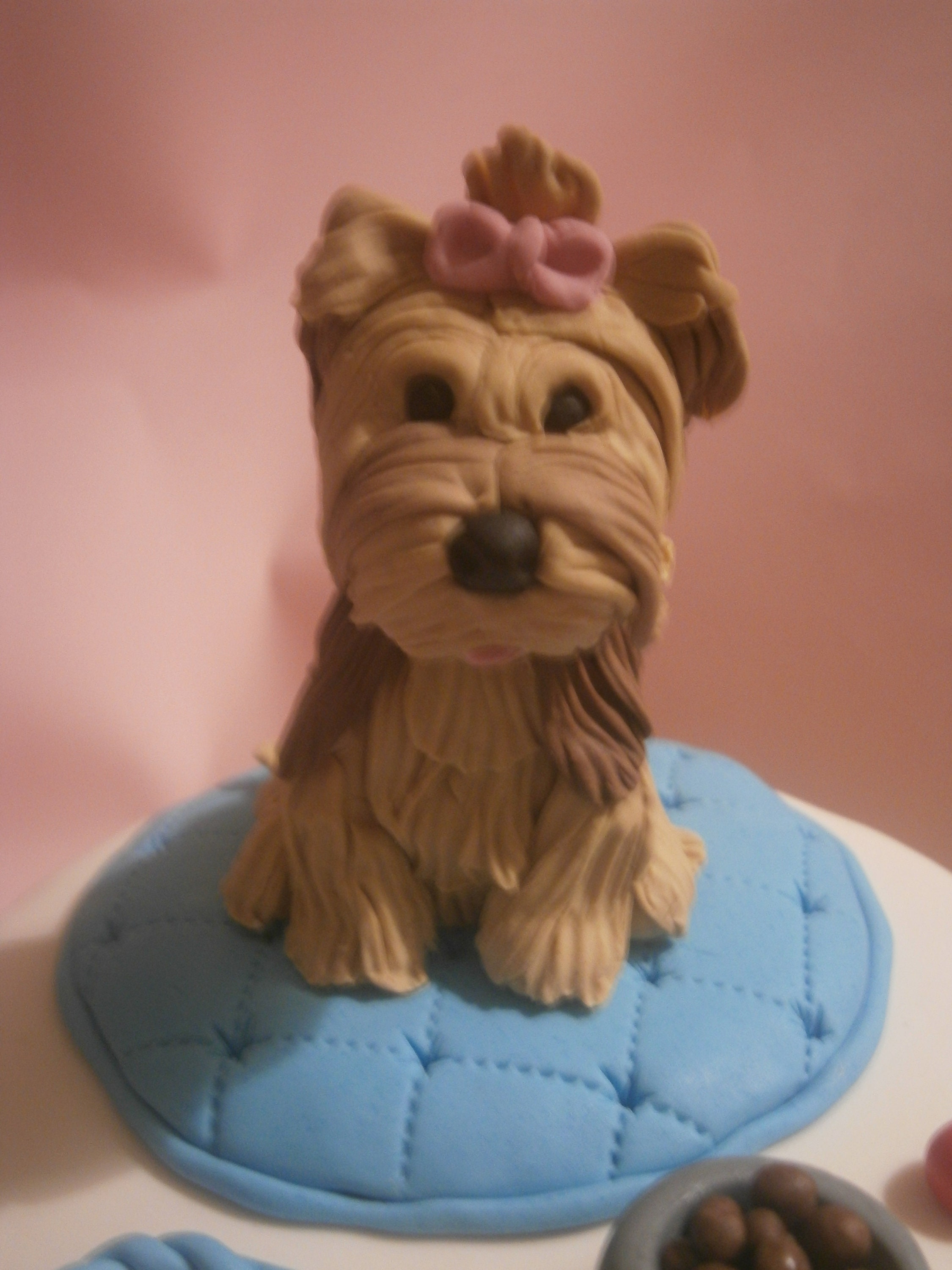 Yorkie Cake Topper Fondant Toppers Cute Dog Cake Topper Etsy