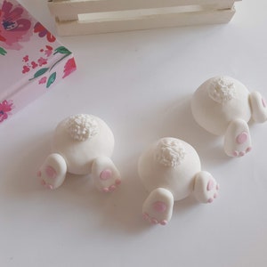 Hase Böden Fondant Kuchen Dekorationen Niedliche Osterhasen Tails Ostern Kuchen oder Cupcake Dekorationen Tier Cake Topper Kaninchen Schwanz Kuchendekoration