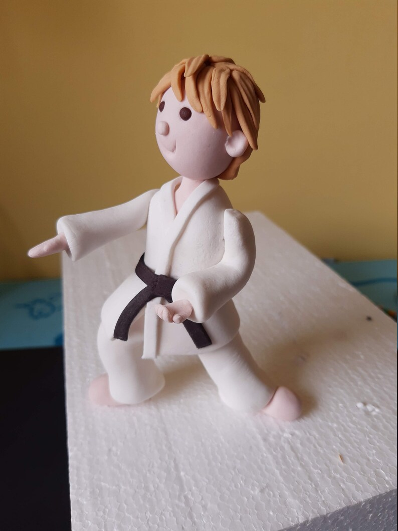 Karate Boy Cake Topper Boy's Birthday Fondant Topper Karate Gift