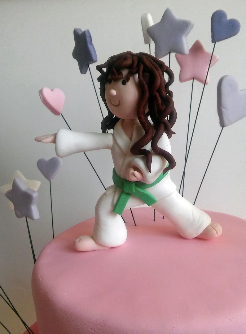 Karate Girl Cake Topper Girl's Birthday Fondant Topper Karate Gift