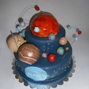 Fondant Planets Sonnensystem Cake Toppers Space Birthday Party Planets Cake Decoration Little Astronaut Birthday Cake Planet and Sun Toppers