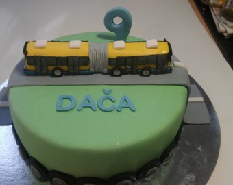 Personalized Route Master Bus Edible Cake Topper - Icing Sheet For Birthday Cake