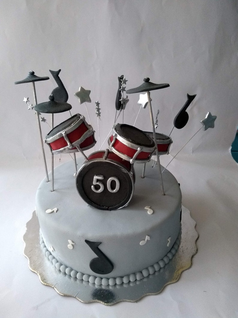 Drum Set Cake Topper, Fondant Drums Cake Topper Etsy