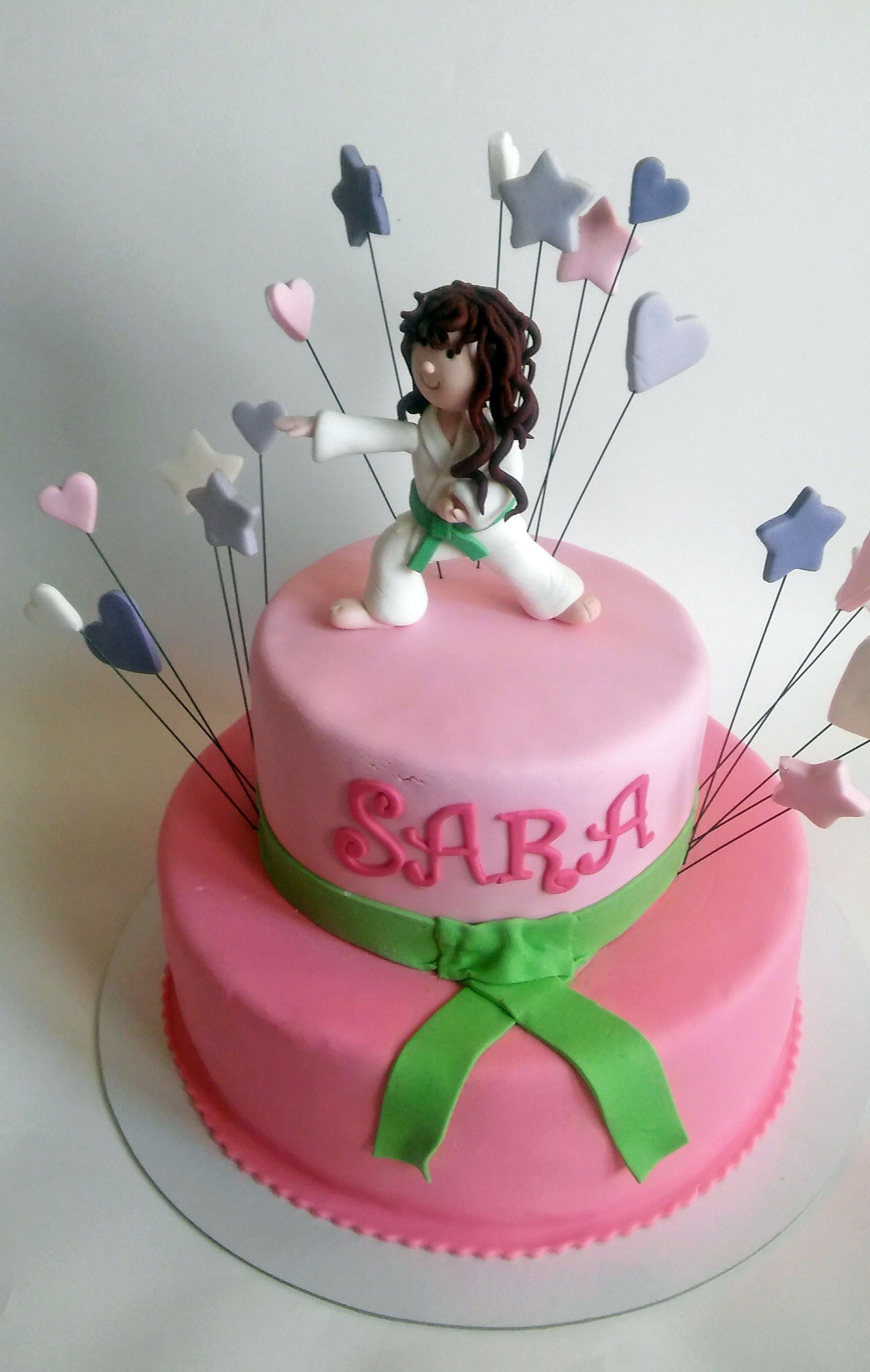 Karate Girl Cake Topper Girl's Birthday Fondant Topper Karate Gift