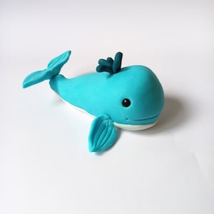 Whale Fondant Cake Topper, Under the Sea Party Decoration, Sea World, Sea Shells Fondant Decoration, Baby Shower Topper, First Birthday