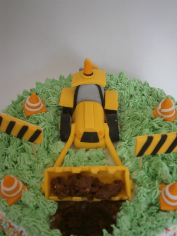 Digger And Builder Fondant Cake Topper Construction Worker Etsy