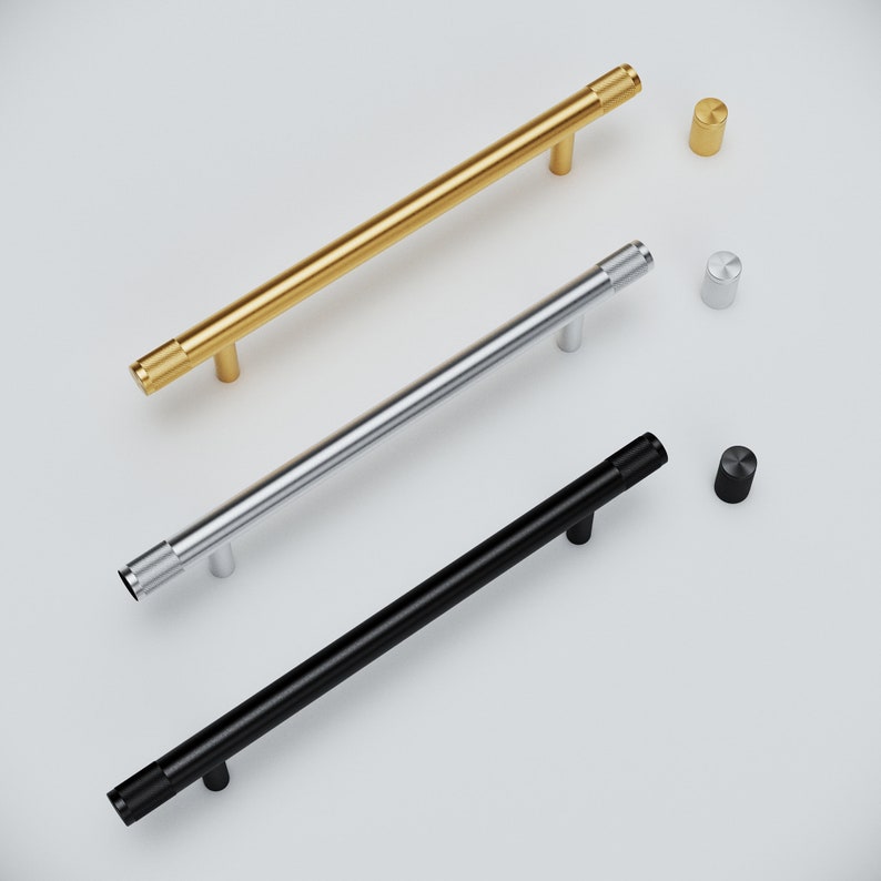 Knurled Gold Kitchen Knobs Knurled Brass Handles Etsy