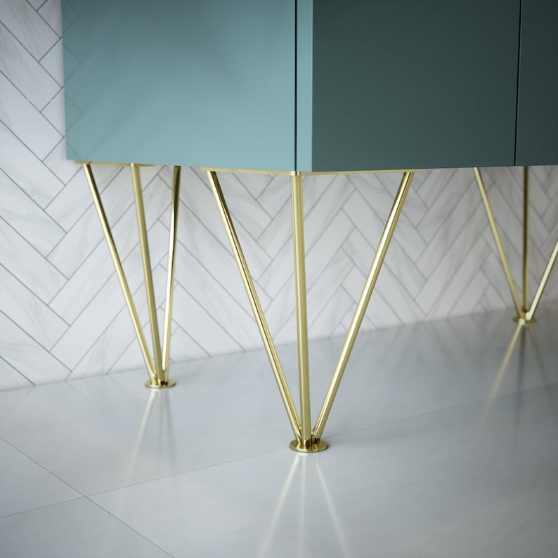 Set of 4 Brass Legs Brass Furniture Legs Metal Bench Etsy