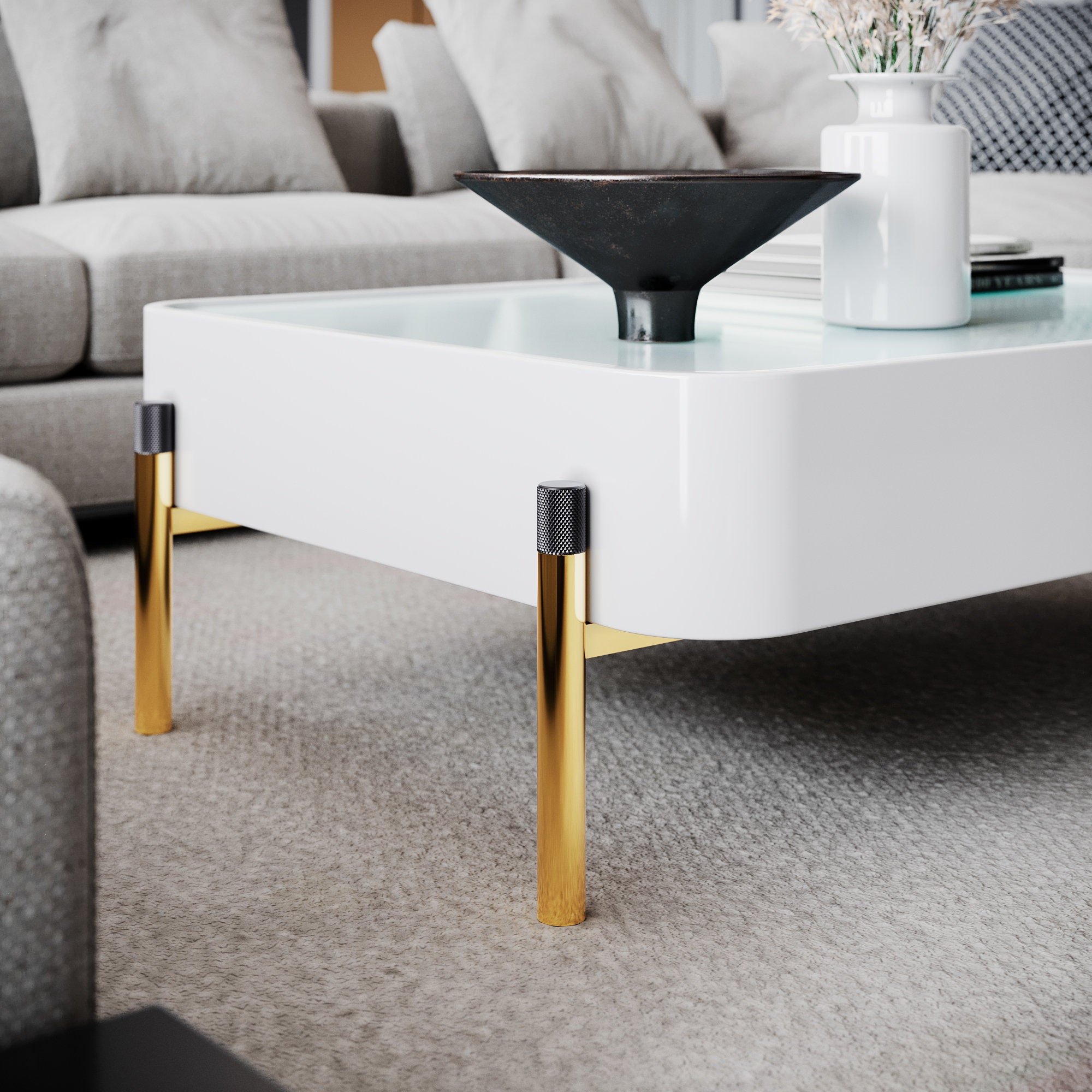 ZHDBD Juego De 4 Patas Para Muebles, Pie De Sofá, Inclinable, Patas De Mesa, Patas De Armario, Pie Base, Para Mesas De Café, Armarios Y Sofás, Dorado (color: Plata, Tamaño