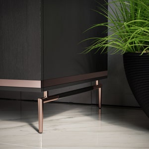 Set of 2 Custom Cabinet Legs, Furniture Bases, Copper Sofa Legs, Brass Sofa Legs, Metal Furniture Legs, Brass Bench Leg, Tapered Legs