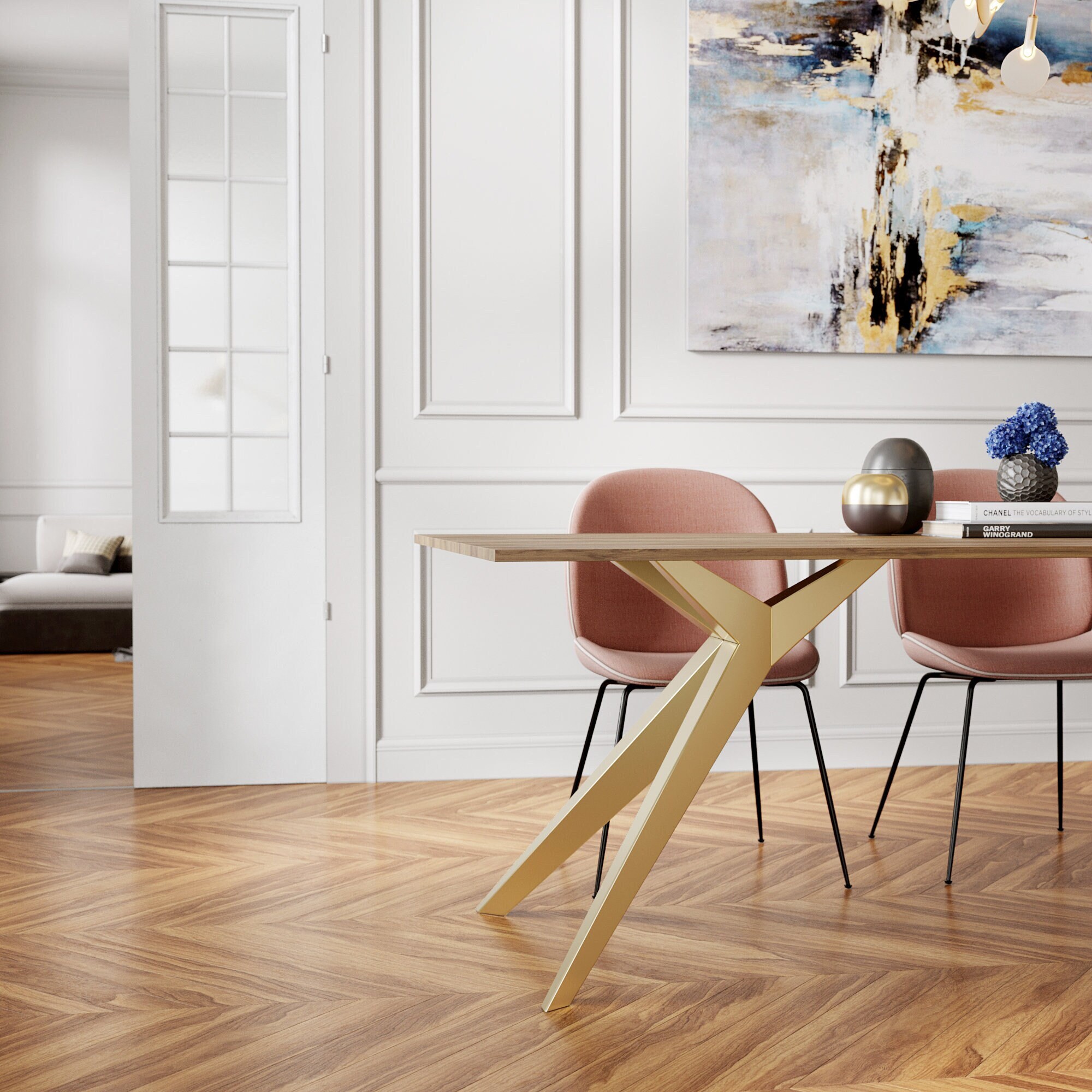 Set of 2 28 Live Edge Base Dining Table Base Metal Table Etsy