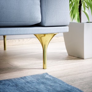 Set of 4 Furniture Legs, Couch Legs, Brass Sofa Legs, Gold Sofa Legs, Cabinet Legs, Bed Legs, Funnel Sofa Legs, Replacement Furniture Legs,