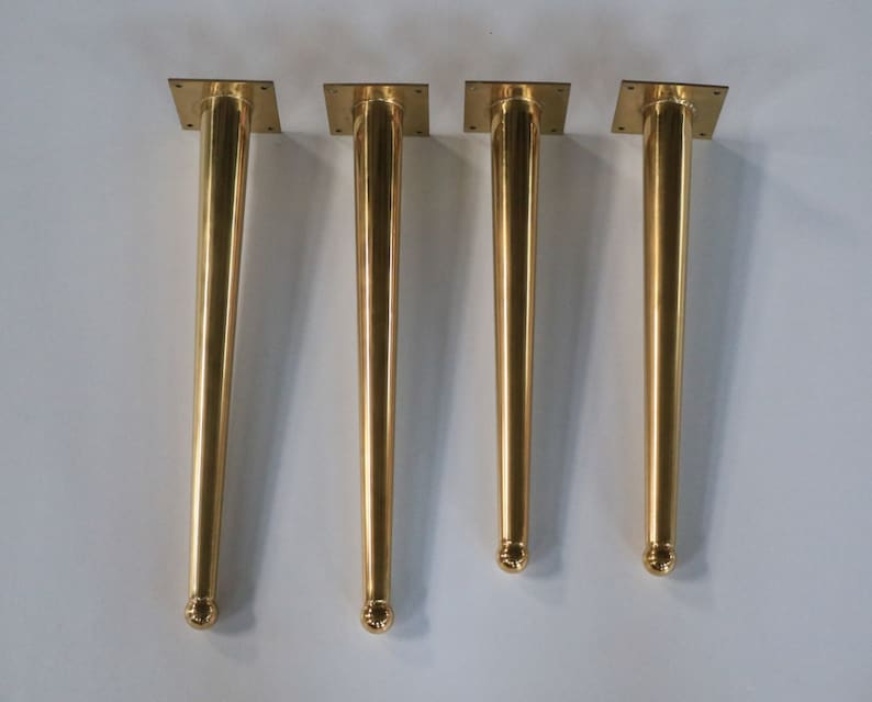 16'' Tapered Legs Brass Table Legs 12'' Etsy