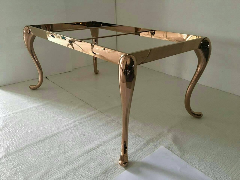 Metal Dining Table Legs For Sale Solid Rose Gold Metal Table Etsy