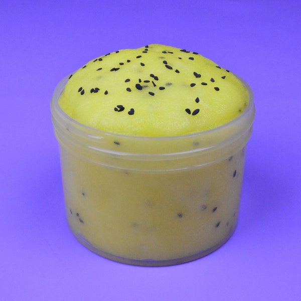 Passionfruit Jelly Slime! Mango Scented Yellow Jelly Slime with Black Seed Sprinkles!