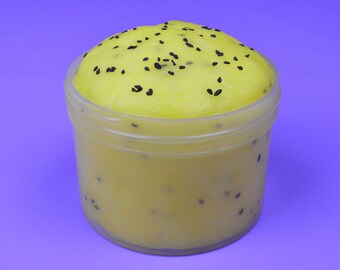 Passionfruit Jelly Slime! Mango Scented Yellow Jelly Slime with Black Seed Sprinkles!