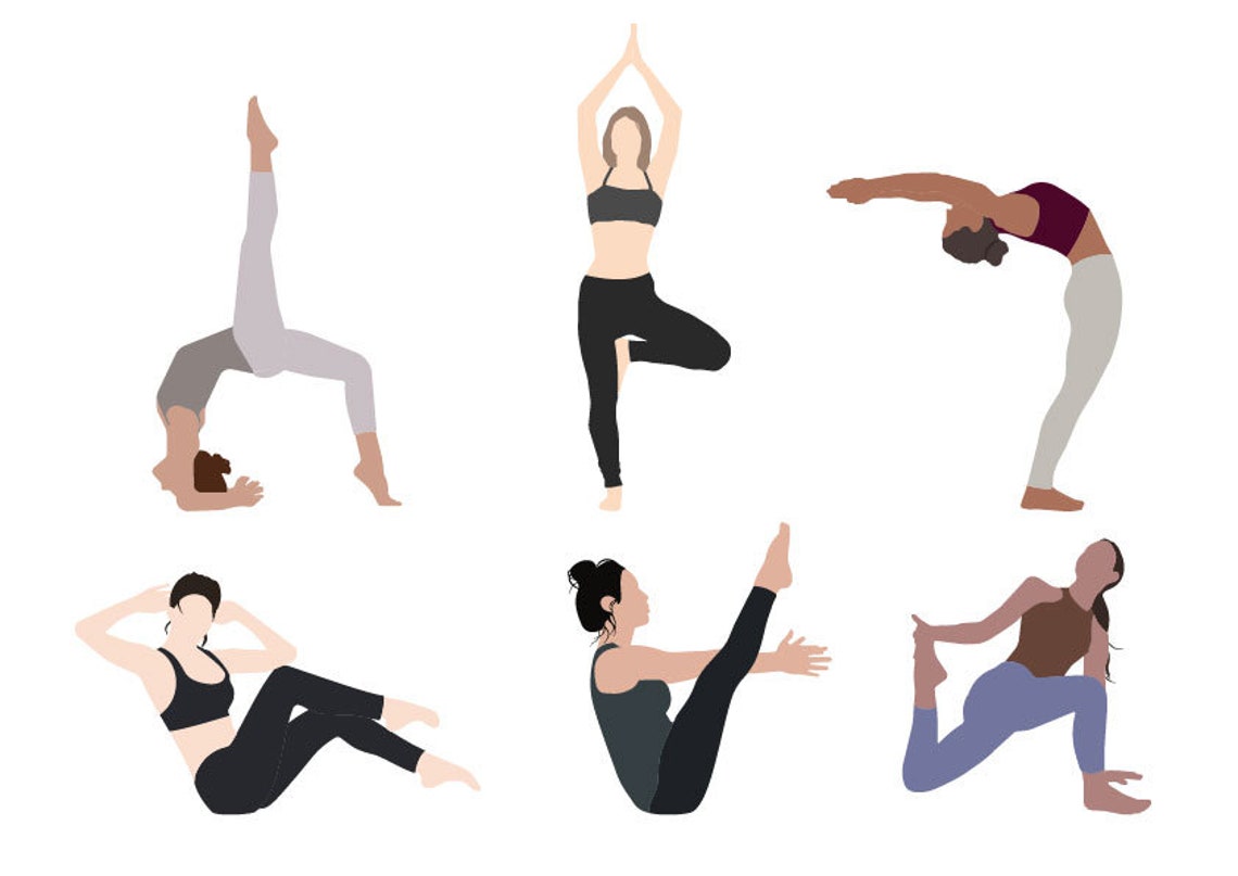 Flat Vector People Pack [yoga Exercise] - Clipart AI EPS PNG Human ...