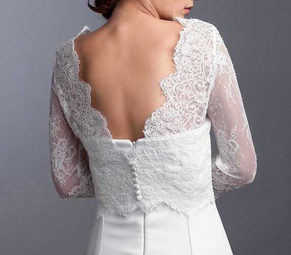 long sleeve bridal topper