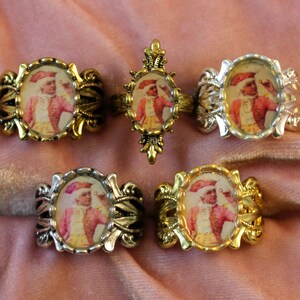 Pink Gentleman Cameo Portrait Costume Ring