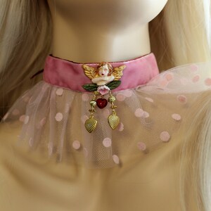 Valentine Kiss Tutu Ribbon Choker Necklace