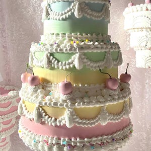 Hanging fake cake, faux wedding cake, 5 tiered white faux cake, 12 inch cake