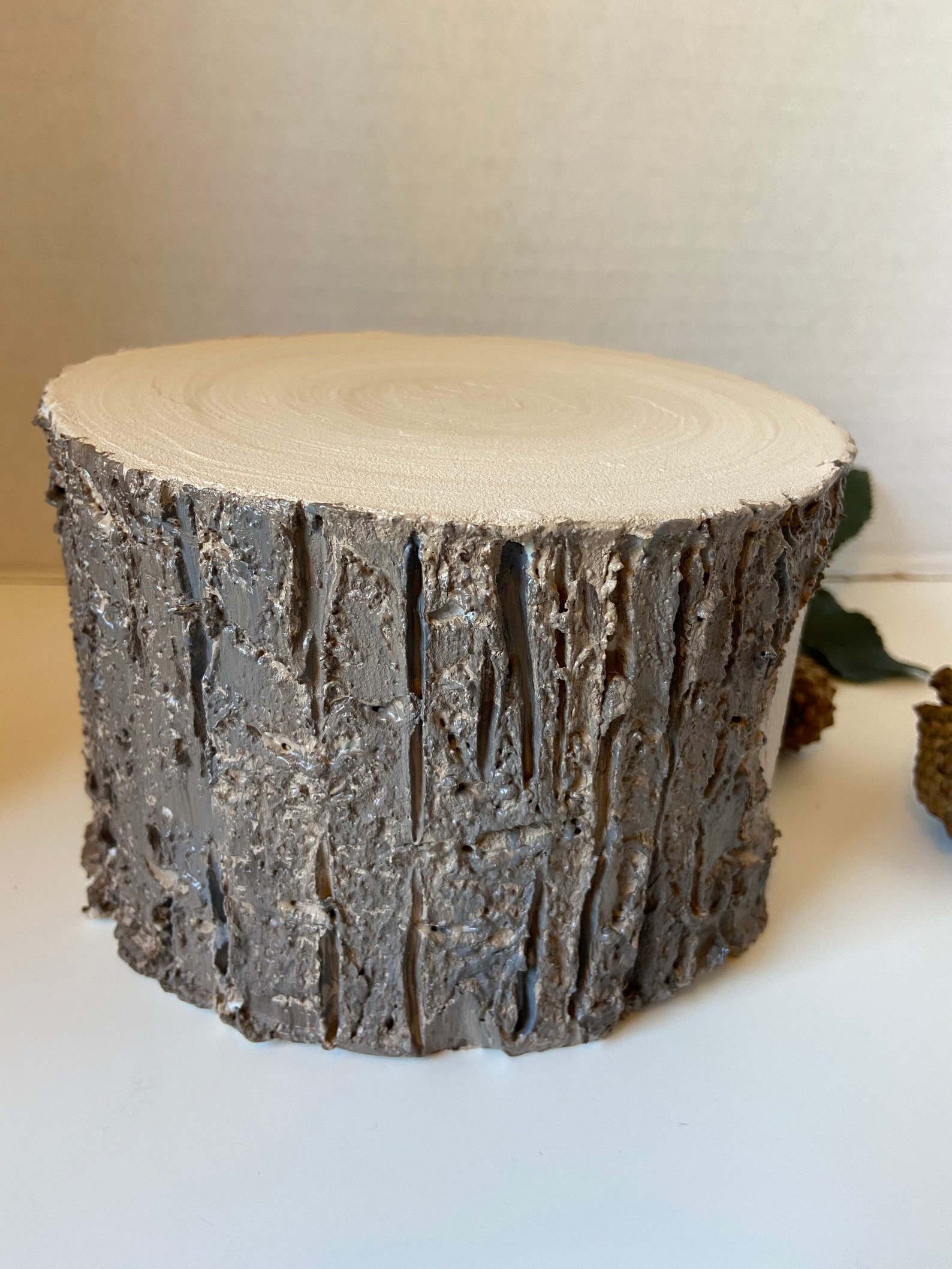 Fake wood stump personalized wood photo prop Etsy