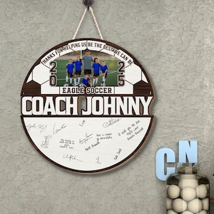 Personalized Soccer Coach Gift, End of Season Football Gift, Soccer Coach Guestbook Alternative, Thank You Gift for Coach Team Manager