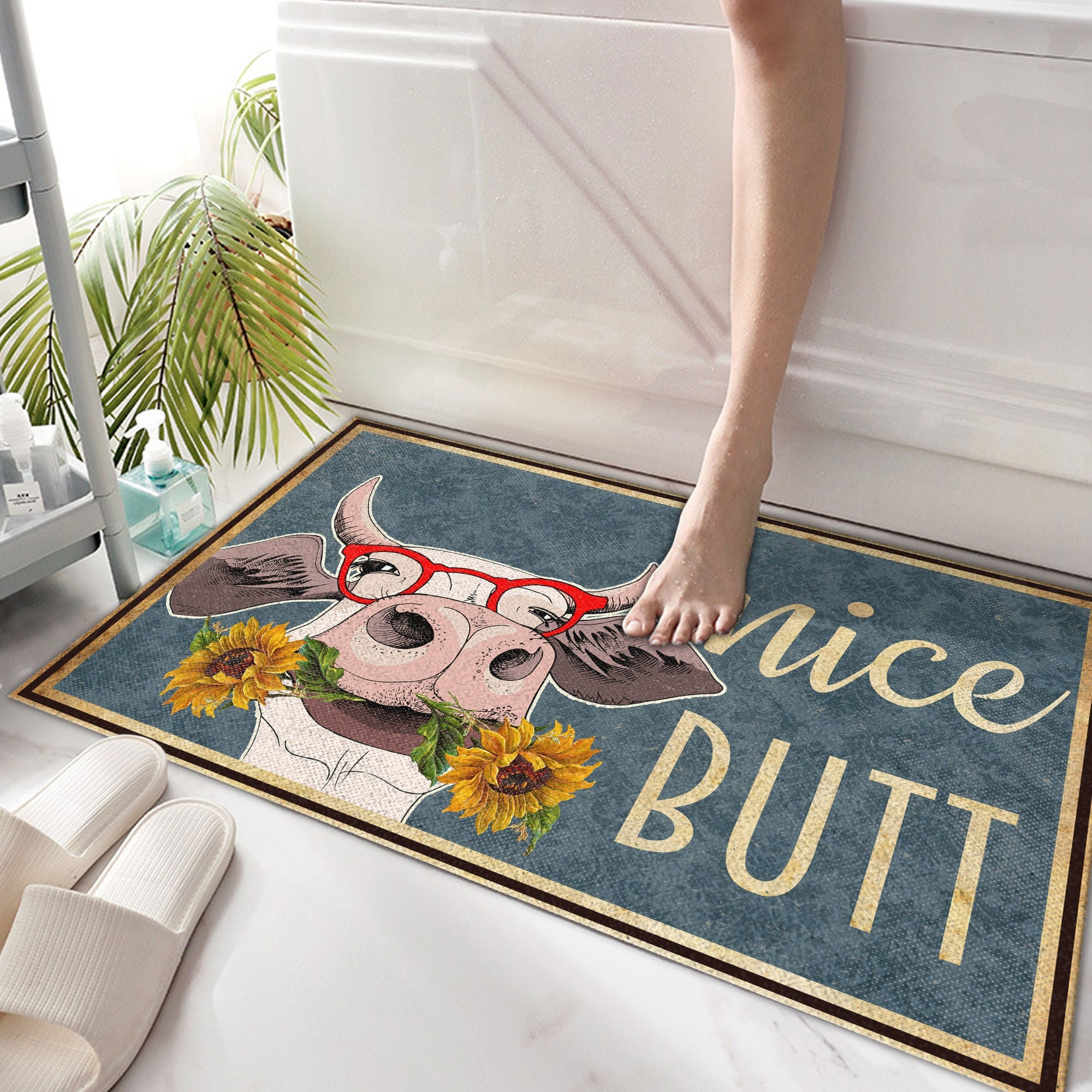 Cow Bath Mat / Bathroom Rug – Peppery Home