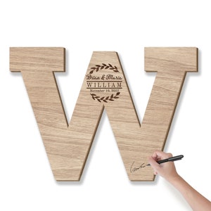 Personalized Wedding Guest Book Alternative for Mr Mrs, Letter Guest Book, Wood Letters, Rustic Wedding Decoration, Guest Book Wood Sign