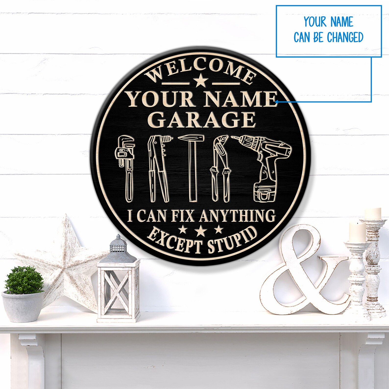 Customized Garage Name Wood Sign Indoor/outdoor Funny Etsy