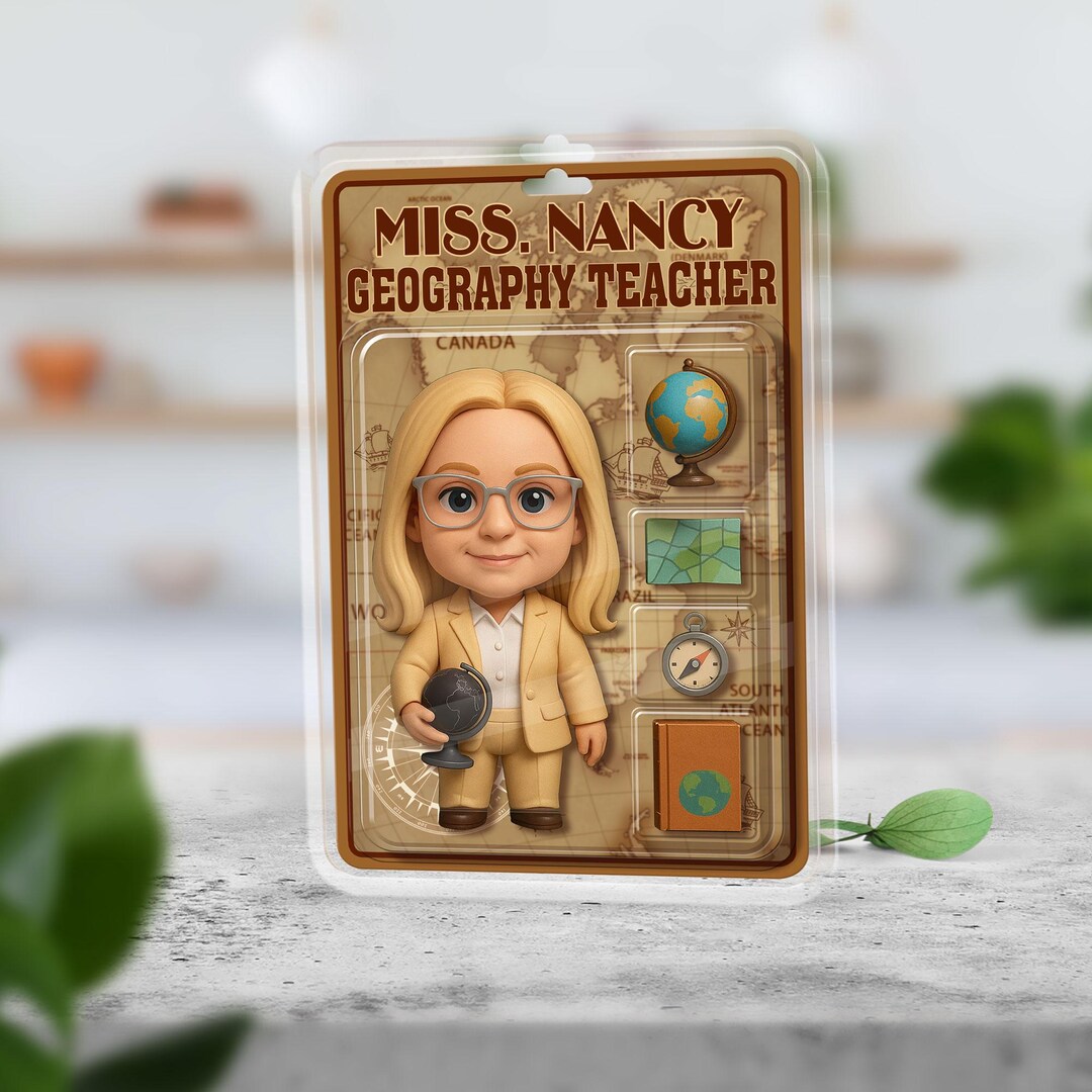 Teacher Appreciation Gift for Men Women, Geography Teacher Figure ...