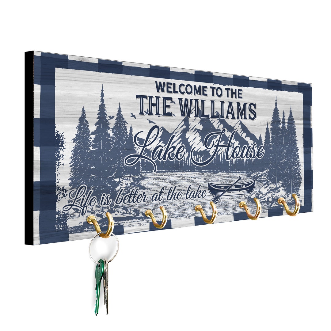 Personalized Lake House Key Holder, Better With Lake House, Vintage