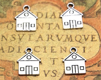 25pcs House charms Antique silver tone Home School House pendant 12x16mm
