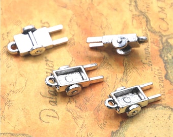 10pcs/lot Handcart charm Antique Tibetan silver Handcart Charms Pendant 12x22x6mm ASD2657
