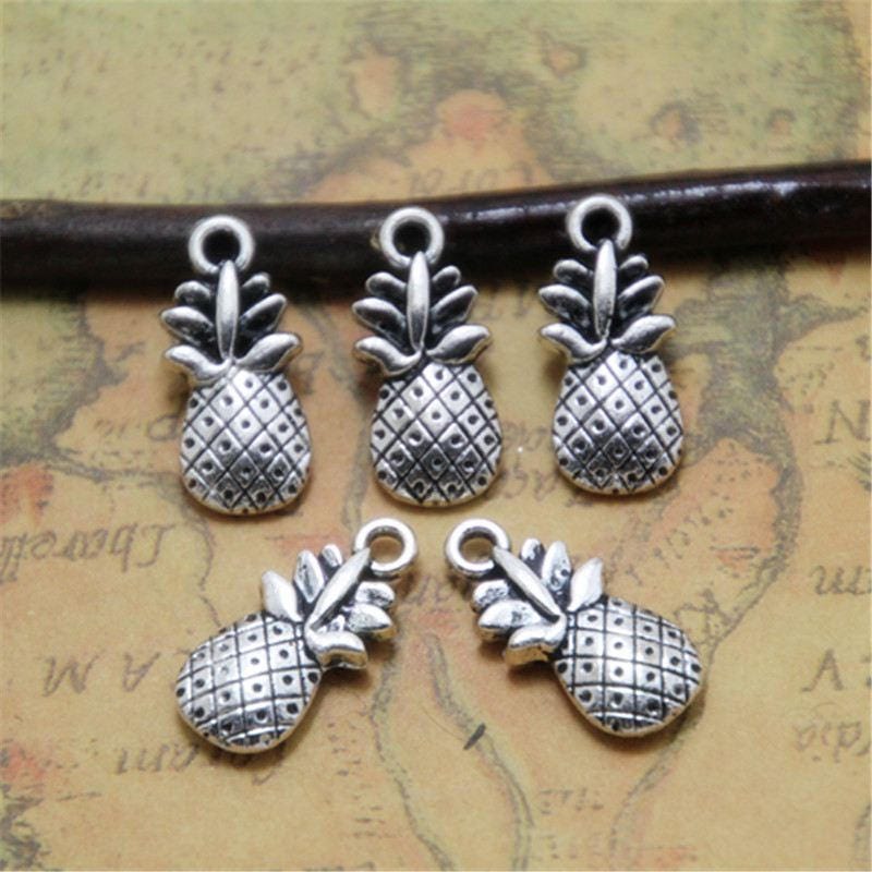 20pcs Pineapple charms silver tone Pineapple charms pendant 24x12mm ASD0310 from kennercharm on