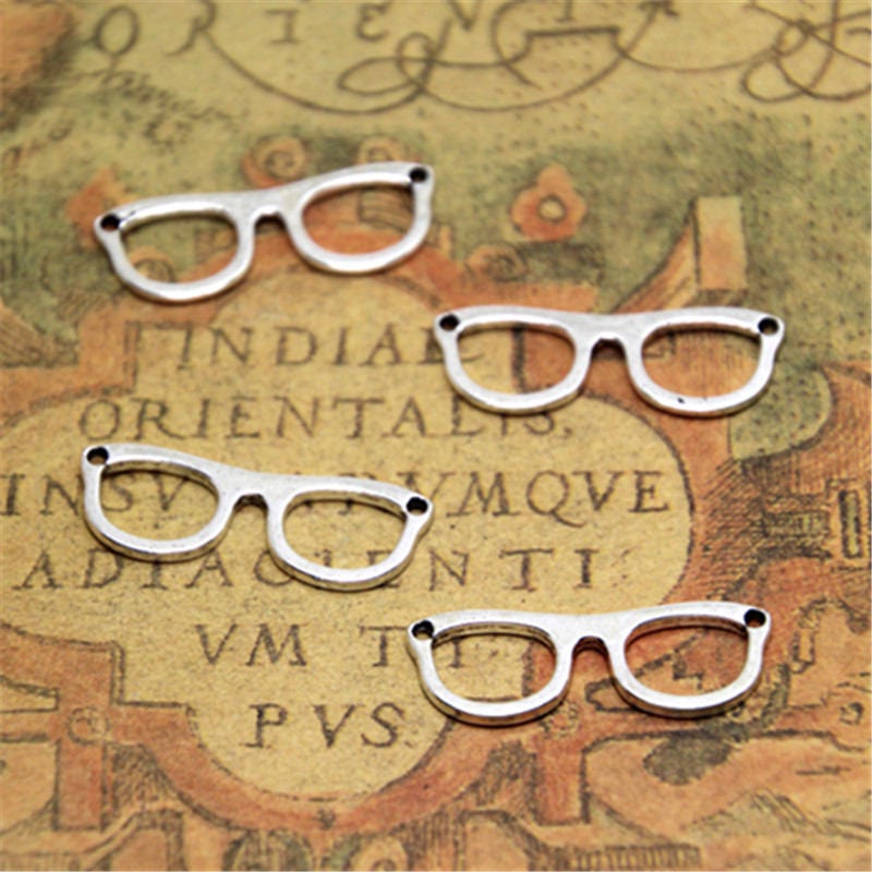 25pcs glasses Charms silver tone glasses Charm Pendants Etsy