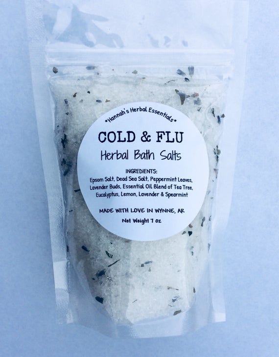 Cold and Flu Detox Bath SaltsBath SoakHerbal All Natural Etsy