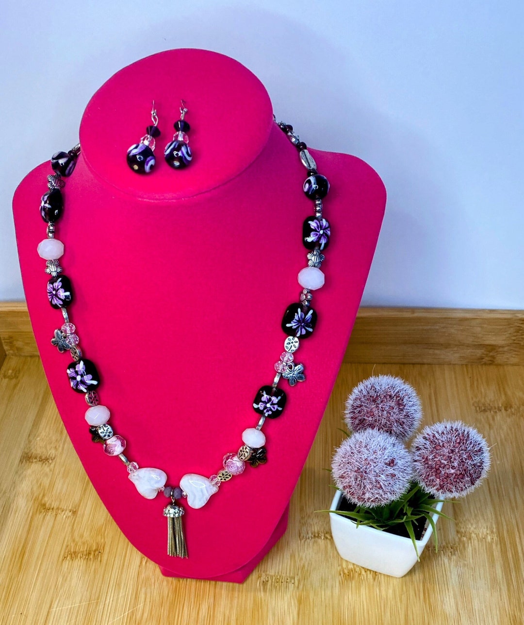 Heart Necklace and Earring Set Etsy