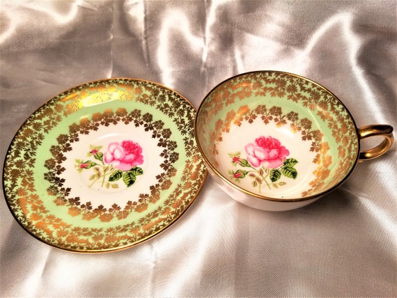 Vintage Windsor Bone China Tea Cup Saucer Pink And Etsy